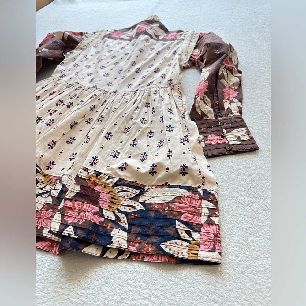 FARM RIO Ainika‎ Maxi Floral Cream Open Yoke Mini Dress XXS - Picture 14 of 16